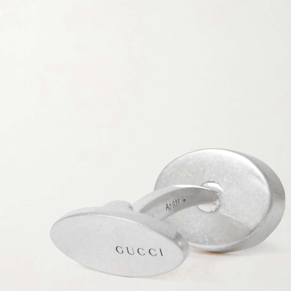 New Gucci Sterling Silver Interlocked G Blue Enamel
Double G Logo Cufflinks - Picture 7 of 9